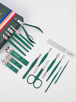 Ensemble de manucure professionnel de 16 pièces en acier inoxydable, coupe-ongles, kit d'outils de pédicure avec étui en cuir de qualité supérieure pour homme et femme, cadeau