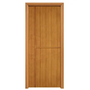 Yeni modern tasarım sapele inter ahşap kapılar düz katı ahşap kapılar için flaş kapı iç