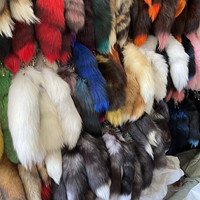 Véritables Queues de Renard Noires Blanches Rouges Jaunes Bleues en Fourrure Moelleuse, Queue de Loup, Porte-clés, Accessoire de Sac, Bijou de Sac pour Enfants, Halloween, Cosplay, Déguisement de Renard, Jouets pour Chats