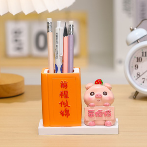 Portaplumas decorativo de resina cuadrado con impresión UV, regalo personal, decoración de escritorio, regalo de regreso a clases - Product Image 4