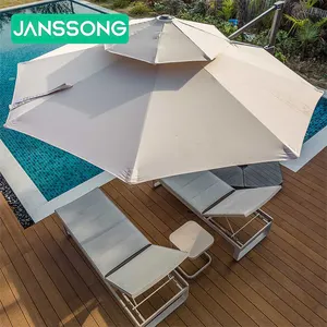 Sombrillas a prueba de viento de nuevo diseño Paraguas resistente al sol para jardín al aire libre con base para hoteles Villas Patios Parques