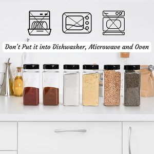 1000ml 32oz Plastic Spice Container BBQ Condiment Pepper <b>Bottle</b> <b>with</b> <b>Flip</b> <b>Top</b> Clear Plastic Black Spice Jars - Product Image 3