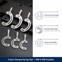 Clip de resorte plano estampado de precisión OEM personalizado de acero inoxidable 304 316 con perfil en S y en C de doble ranura para equipos industriales y automotrices