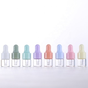 Botella cuentagotas de vidrio Botella cuentagotas Embalaje de maquillaje Tamaño <span class=keywords><strong>mini</strong></span> Cuentagotas colorido 1mL 2ml 3ml 5ml Clear Frost Cuidado personal 100PCs - Product Image 1
