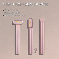 Outil de beauté à micro-courant et lumière chaude pour estomper les cernes, baguette électrique de soin des yeux anti-âge, masseur oculaire à thérapie rouge avec contrôle de la minuterie USB