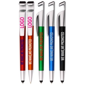 Bolígrafo multifuncional 4 en 1 con soportes para teléfonos móviles y limpiadores de pantalla Stylus Ball Pen - Product Image 3