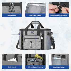 Sac isotherme souple 30/40 canettes, glacière pliable isolée, grande capacité, étanche, portable pour le camping, les voyages et la plage - Product Image 4