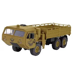 Seis ruedas de choque todoterreno modelo vehículos media escala de transporte ejército camioneta Rock Crawler tanque Control remoto camión juguete Rc Coche