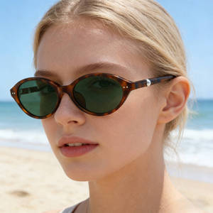 Ks 3934 Lunettes de soleil polarisées ovales à petite monture pour femmes, protection UV400, type 3, monture en plastique et métal - Product Image 4