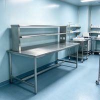 Table d'inspection d'instruments hospitaliers en acier inoxydable moderne personnalisable, simple ou double face, plan de travail médical avec éclairage LED