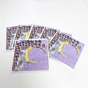 Lot de 6 porte-cartes cadeaux en papier recyclable avec effet 3D fleurs, revêtement UV, 10x10cm, enveloppes, cartes mémo d'anniversaire, cadres photo, dossiers - Product Image 2