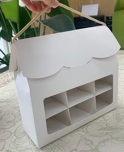 Boîte cadeau créative en forme de mini-maison avec fenêtre transparente pour <span class=keywords><strong>biscuits</strong></span> et bonbons, boîte souvenir en papier - Product Image 4