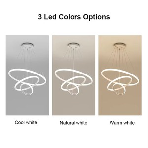 Đèn thả trang trí hiện đại sang trọng hình tròn, đèn chùm pha lê 3 vòng tròn màu đen vàng tiết kiệm năng lượng - Product Image 6