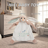 Doudou Lapin en Tissu 25x25cm Rose Polyester Couverture de Sécurité Bébé Tout-Petit Unisexe Cadeau Personnalisé OEM ODM Vente en Gros