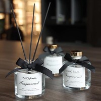 Diffuseur de parfum d'ambiance en verre de 150 ml avec nœud, huile essentielle de haute qualité, parfums personnalisés, ensemble de diffuseur à bâtonnets