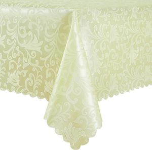 Tovaglia Jacquard Champagne 60x104 Pollici, Resistente all'Acqua e all'Olio, con Bordo in Pizzo <span class=keywords><strong>per</strong></span> Cene, Buffet e Decorazioni <span class=keywords><strong>per</strong></span> Feste - Product Image 1