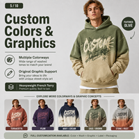 IKDEER Sweat-shirts à capuche oversize personnalisés en coton French Terry, brodés, DTG, délavés à la pierre, effet vieilli, coupe boxy