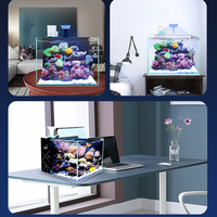 Aquarium de bureau avec filtre arrière intégré, nano-aquarium en verre pour chambre à coucher, salon, poissons-clown, eau salée