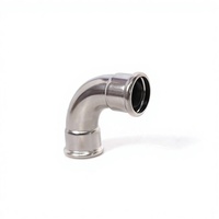 Raccord coudé Yijia 316L en acier inoxydable, norme européenne, à sertissage simple, type M, pour tuyau femelle à diamètre égal