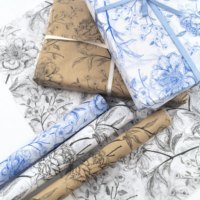 Papier d'emballage à motif pivoine tricolore, prix d'usine en gros, pour emballage cadeau et emballage de vêtements, papier de soie