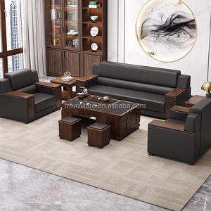 Nuevo Sofá de Recepción para Oficina, Estilo Chino, Moderno y Sencillo, Combinado con Mesa de Centro - Product Image 1
