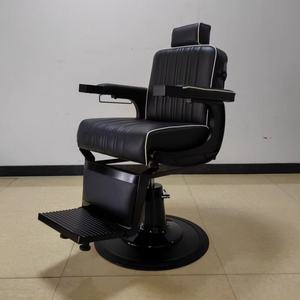 Wholesale Price Luxury Aluminum Frame Vintage Gold Hair Salon Furniture Barber <b>Chair</b> for Men - Product Image 5