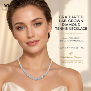 <span class=keywords><strong>Collana</strong></span> Tennis Messi Jewelry in Argento 925, <span class=keywords><strong>Oro</strong></span> 14K, <span class=keywords><strong>Oro</strong></span> <span class=keywords><strong>Bianco</strong></span> con Diamanti Personalizzati Creati in Laboratorio - Product Image 5