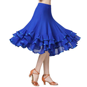 <span class=keywords><strong>Falda</strong></span> de baile <span class=keywords><strong>flamenco</strong></span> Latino para mujer, <span class=keywords><strong>falda</strong></span> de baile de salón elegante para mujer, <span class=keywords><strong>falda</strong></span> de actuación de práctica con dobladillo con volantes y columpio grande - Product Image 6