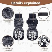 Chaussettes antidérapantes pour chiens, protection des pattes contre les rayures sur les sols durs, 4 pièces, bottes pour animaux de compagnie pour empêcher de lécher