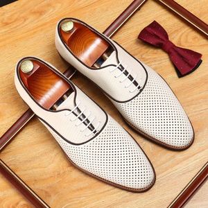 Mocassins Oxford carrés pour hommes de haute qualité en cuir véritable, à lacets, antidérapants, respirants et légers - Product Image 1