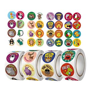 Adesivi Personalizzati Fai-da-Te, Rotoli di Adesivi Motivazionali con Animali Cartoon per Incoraggiamento nei Classi per Bambini - Product Image 5