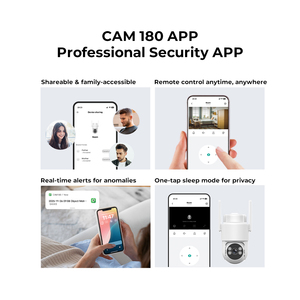 กล้องวงจรปิด WiFi ความละเอียดสูง 2K 3MP สำหรับภายนอกอาคาร OEM ODM 360 องศา ° กล้อง PTZ, ระบบตรวจจับมนุษย์, ไฟสปอตไลท์และไซเรนเตือนภัย, ระบบมองเห็นกลางคืนแบบสี - Product Image 6