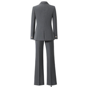 Women's Double-breasted Suit Set Grey Wool Blend Anti-wrinkle Office Lady Commute Professional Spring Autumn Winter - Product Image 4