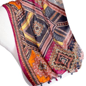 New Bohemian Colorful Ethnic Style Fringe Cotton Linen Hijab <b>Scarf</b> Wholesale Fashionable Versatile Hijab Shawls - Product Image 2