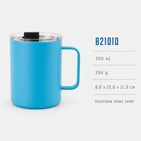 Mug Kopi dengan Gagang dan Tutup, Logo Custom, 11/22oz, Stainless Steel 304, Vakum Terisolasi, Tumbler Bir Terisolasi