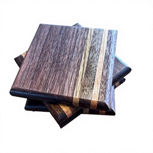 Ensemble de sous-verres ronds en bois avec support, design contemporain écologique, diamètre 33 cm, pour la maison, le bureau, le restaurant - Product Image 2