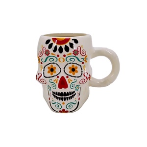 Tazza in Ceramica 3D Personalizzata a Forma di Scheletro Bianca e Nera per Feste, Sicura per Alimenti e Adatta al Microonde - Product Image 6