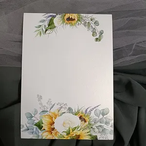 Tarjetas de agradecimiento estampadas en negro, 5x7 pulgadas, doble capa, vitela personalizada, invitación de boda, con imagen impresa