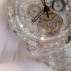 Bracelet de montre personnalisé CNC en or 9K-18K PP/RLX 22mm-Accessoires de montre de luxe incrustés de diamants cultivés en laboratoire - Product Image 4