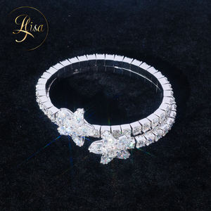 Pulsera de cadena de tenis de diamante cultivado en laboratorio Vvs corte pera personalizada salida de fábrica oro blanco 925 Cadena de tenis de plata joyería fina para mujer - Product Image 2