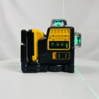 Niveau laser vert 4D 360° à 12 lignes de qualité industrielle/DIY, auto-nivelant, portable, avec sac en toile, pour utilisation intérieure/extérieure