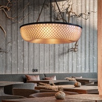 Candelabro LED redondo para restaurante japonés, lámpara colgante creativa de lujo nórdico francés, luz colgante para decoración del hogar interior