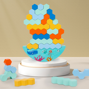 Besty Gifts' Hot New Wooden DIY Building Blocks Set Stacking Fine Motor Skill Educational Toy Montessori Balance Toy for - Product Image 6