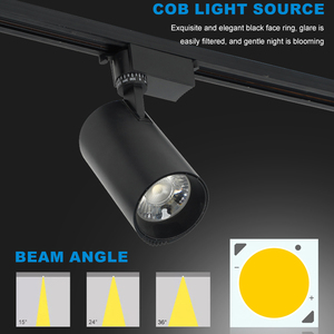 LOSO Commercial White Black Office Store Système de rail en aluminium 10W 20W 30W Plafonnier LED encastré sur rail - Product Image 4