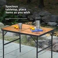 Table pliante en alliage d'aluminium Hantai HT-64741 - Table de camping portable légère pour barbecue en plein air, idéale pour les voyages en voiture