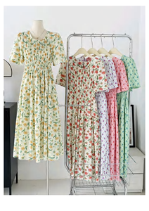 Nuova Tendenza Moda 2025 Abito Estivo Lungo Casual da Donna Taglie Forti Monospalla con Design Floreale in Tessuto Chiffon - Product Image 5