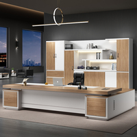 Bureau de direction de luxe de 3 mètres, bureau de bureau moderne à grande échelle pour les bureaux d'entreprise, espaces de travail de direction pour les entreprises