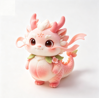 Figurine de collection personnalisée en PVC et ABS, Dragon Pêche Floqué, Mignon Dragon Chinois, Animal de Dessin Animé, Jouet Boîte Mystère, Usine OEM