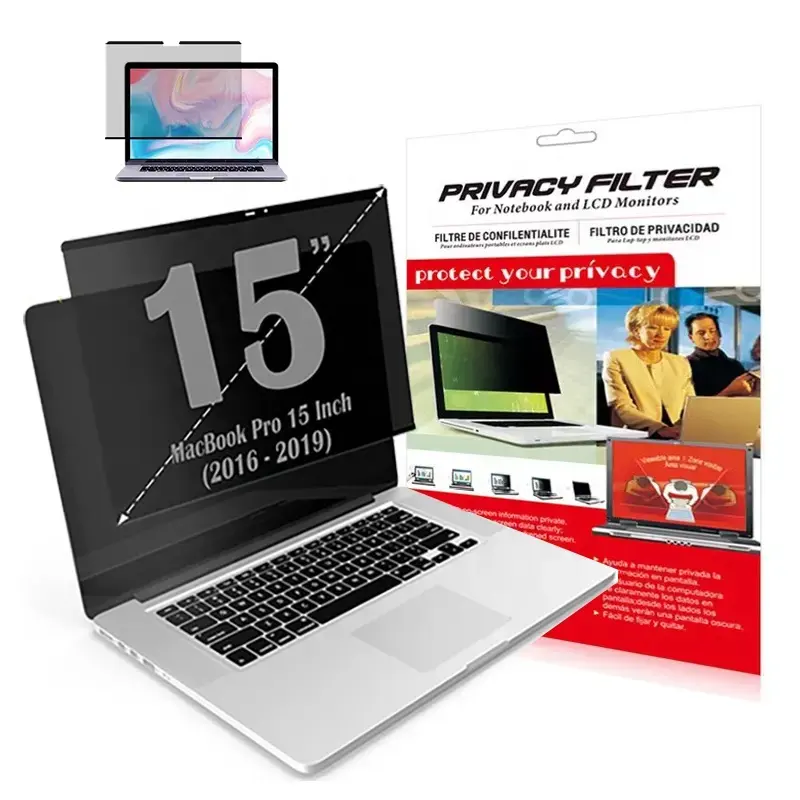 MacBook Pro 15 인치 노트북용 RTS 이동식 마그네틱 개인 정보 보호 화면 보호기 (모델 A1707 A1990)
