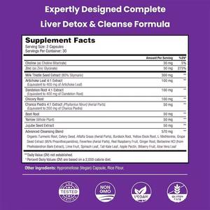 Kapsul Vegan Pendukung Detoksifikasi Hati 27-in-1 Private Label, Ekstrak Herbal Milk Thistle 80% Potensi Tinggi - Product Image 4